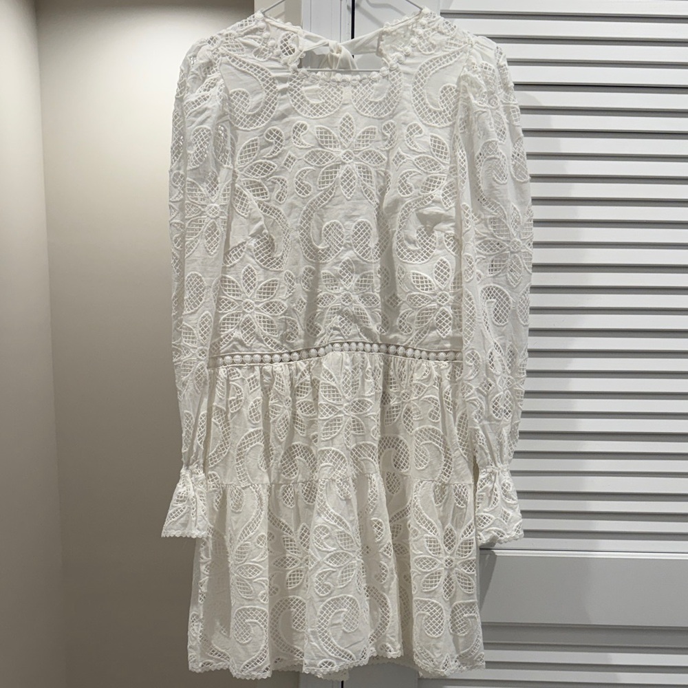 SAYLOR Ivory Lace Long Sleeve Dress